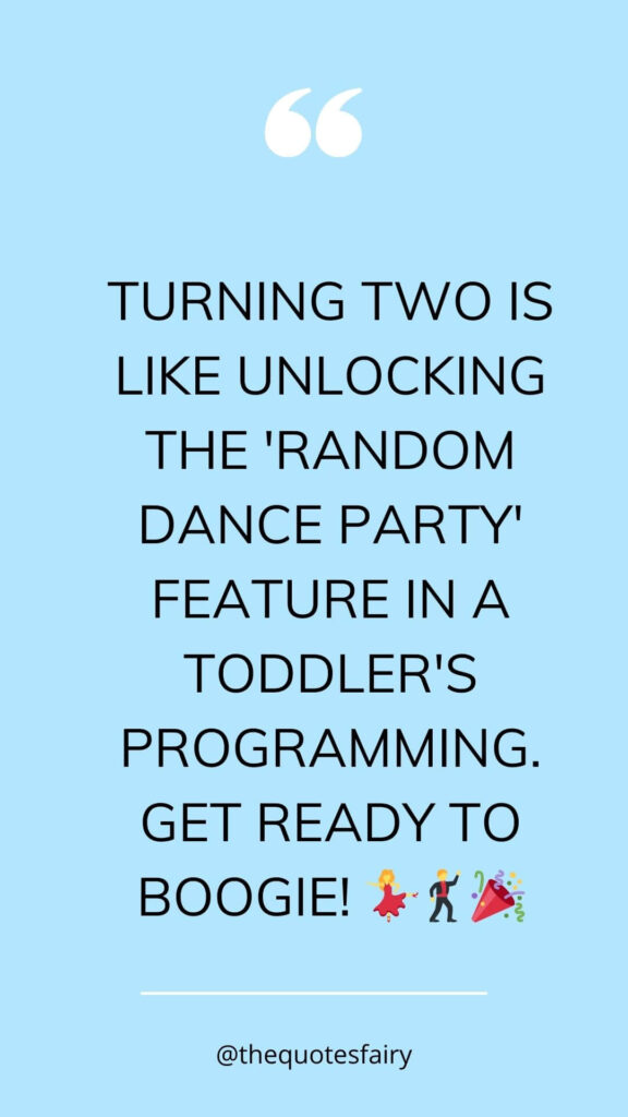 Explore the hilarious side of toddlerhood with our collection of 30 Funny 2nd Birthday Captions! From mastering the 'cake smash' technique to surviving the toddler tantrums, these captions add a playful touch to your little one's milestone celebration. Dive into the world of sticky handprints, bedtime negotiations, and impromptu dance parties, capturing the delightful chaos of the terrific twos. Whether you're sharing on social media or creating a scrapbook, these captions are the perfect accompaniment to the adorable snapshots that define the comical journey of toddlerhood. Get ready to giggle your way through the celebration! 🎉👶😂 