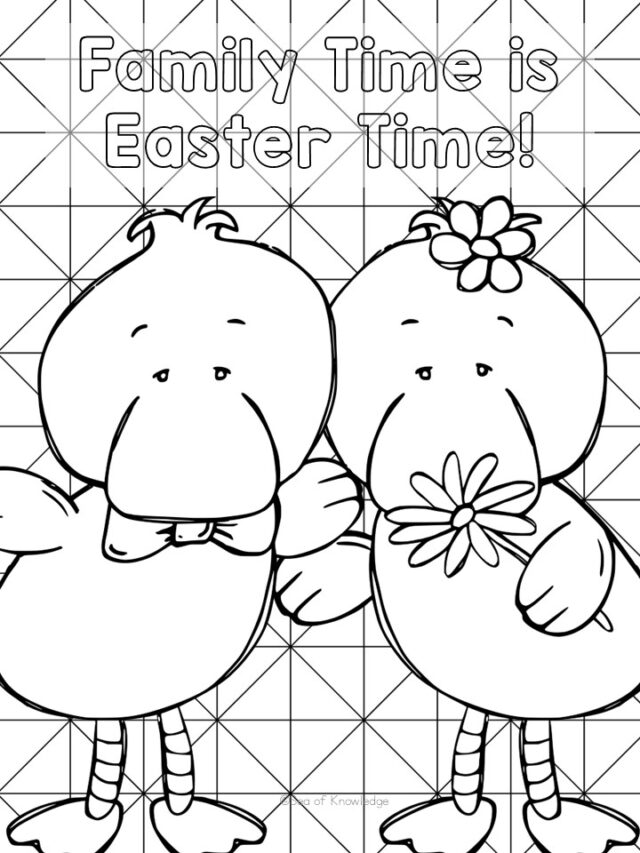 10 Printable Easter Duck Coloring Pages - with Easter Messages for Kids